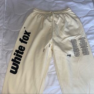 White fox light yellow sweatpants
